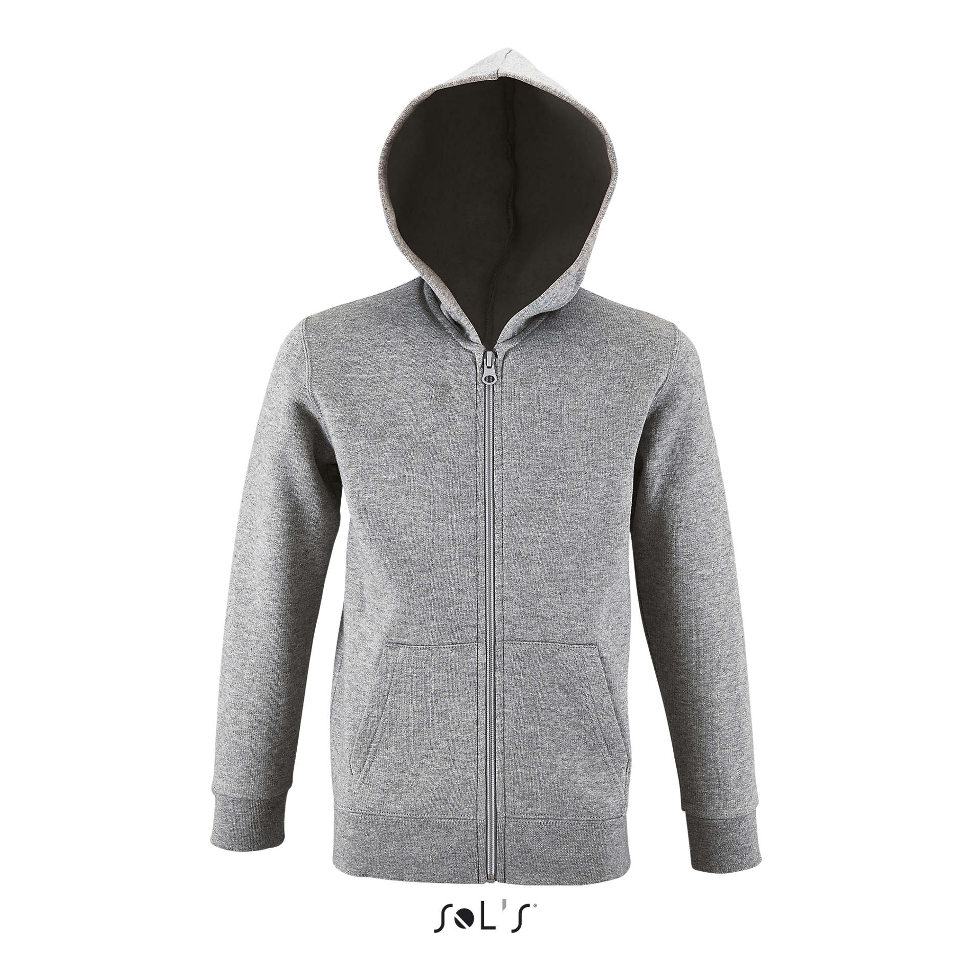 Hoodie enfant publicitaire molletonné 260g - STONE Gris Chiné Ii